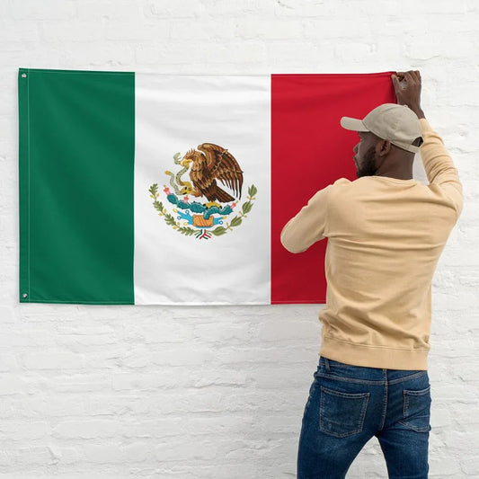 Vibrant Mexican flag with crisp design and bold colors