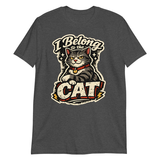 Vintage Graphic T-shirt I Belong to the Cat for pet lovers