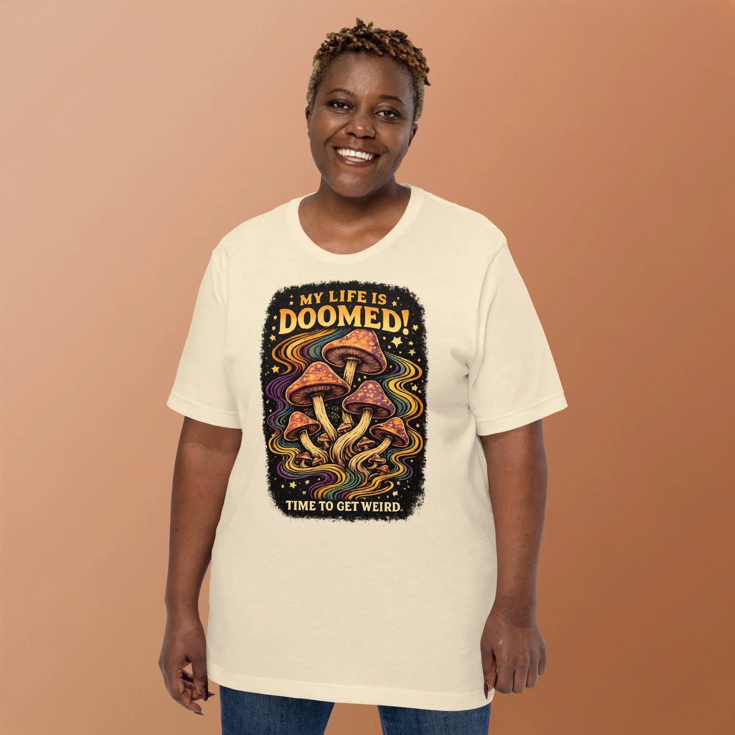 aesthetic mushroom print t-shirt streetwear style