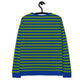 Urban Oasis: Unisex Sweater with Blue and Green Stripes