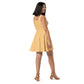 Back Side Orange Striped Dress / Mid-thigh Length Fared Skirt