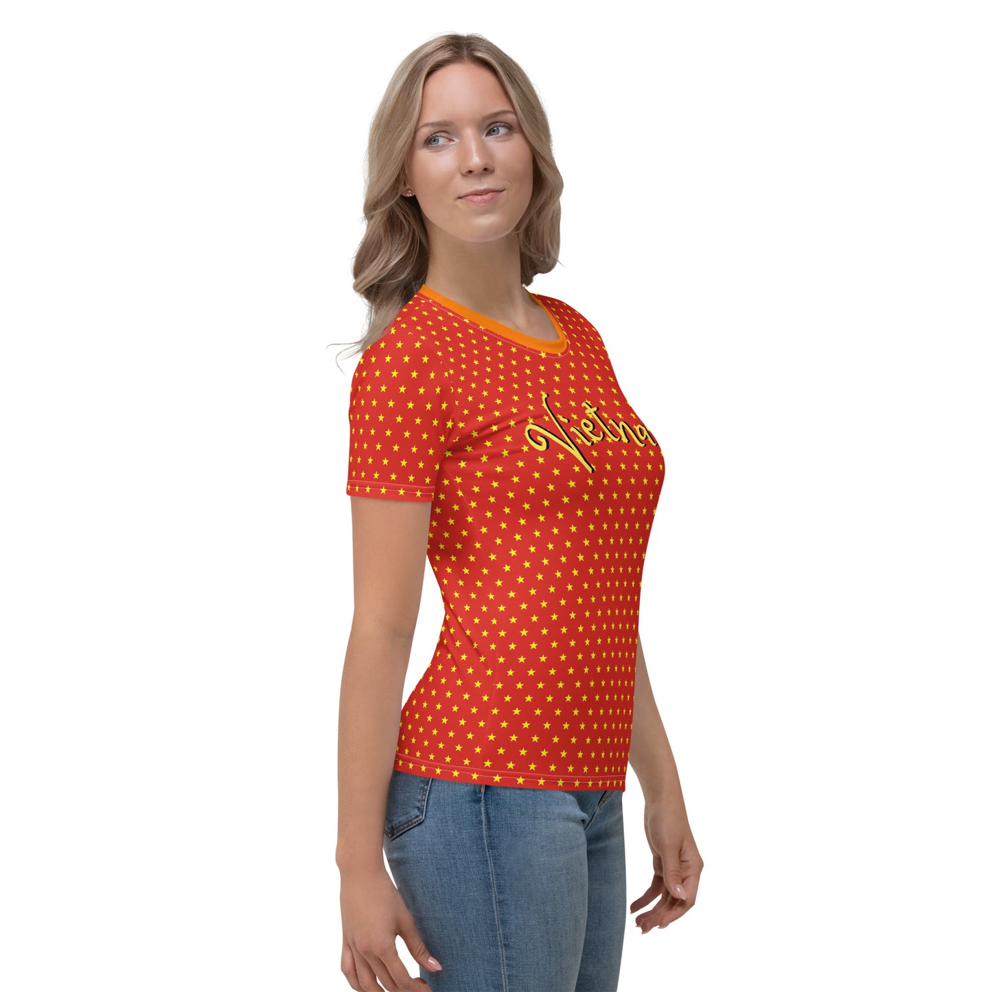 Celebrate Vietnam with this Yellow Polka Dot T-Shirt for Women