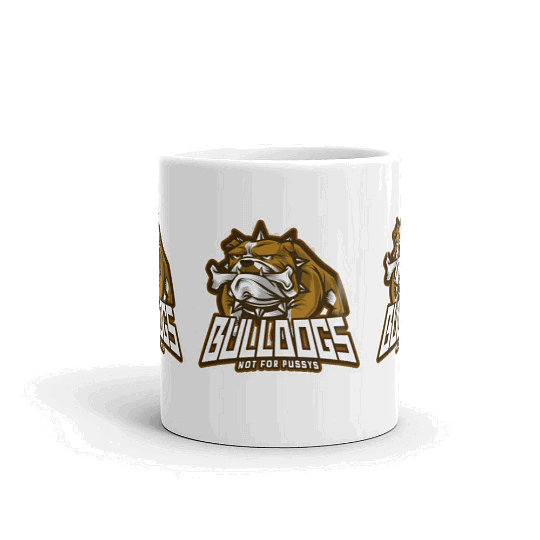 bold bulldog bone slogan mug for men and women