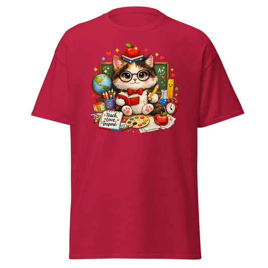 cute cat teacher shirt for educators