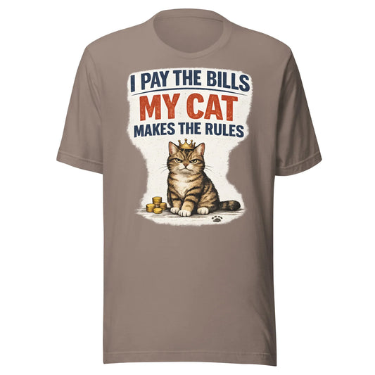 humorous cat lover graphic t shirt with crowned cat design