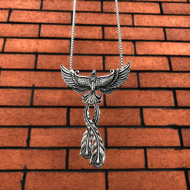 large phoenix necklace for men and women