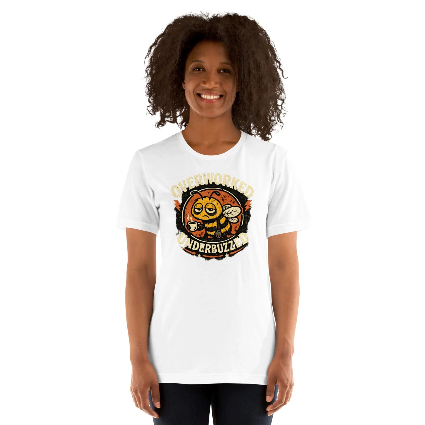 overworked bee shirt for remote workers