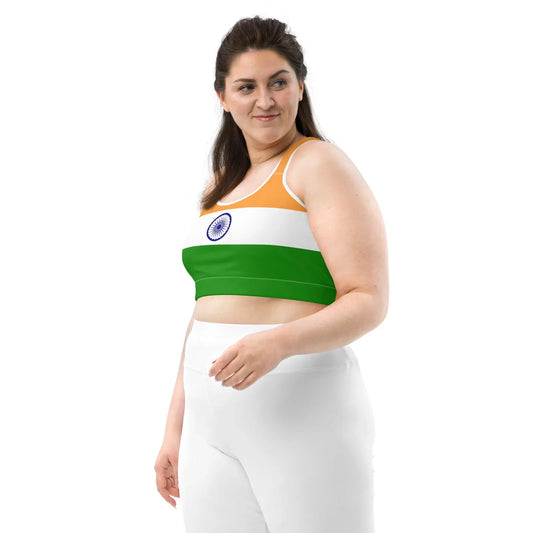 plus size India flag patriotic sports bra