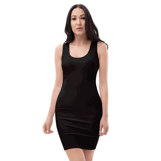 women black gothic bodycon dress with dark occult symbol design