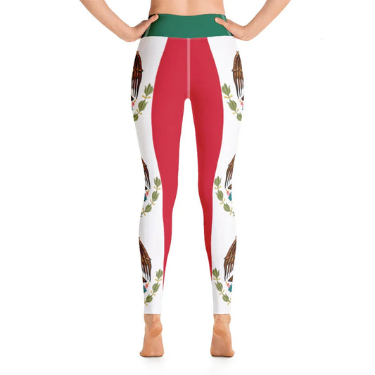 Mexican flag yoga leggings, back view