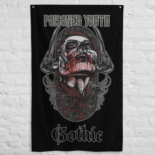 Goth Wall Decor / Alternative Wall Decor / Gothic Home Decor / Flag Wall Art - YVDdesign