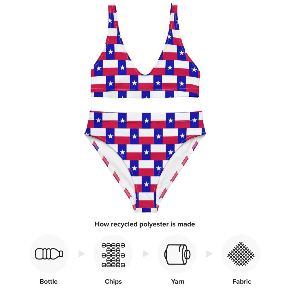 Texas Flag Bikini / Texas Clothing Style / Recycled Polyester Bikini - YVDdesign