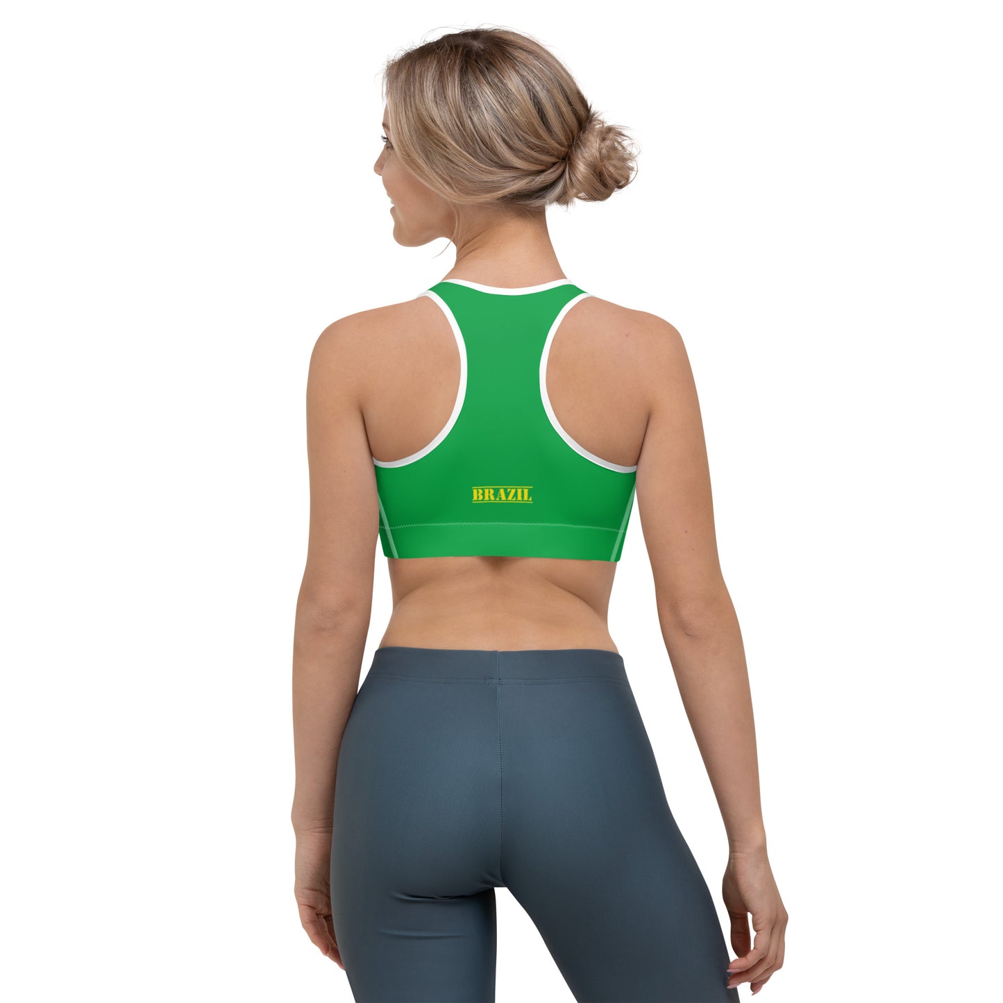 Brazil Flag Sports Bra Four-way Stretch / Workout Tops / Active Wear Outfit