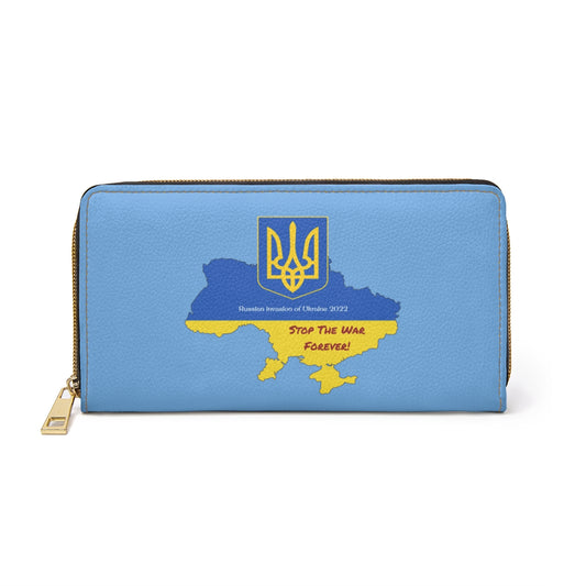Ukraine Flag Zipper Wallet Stop The War