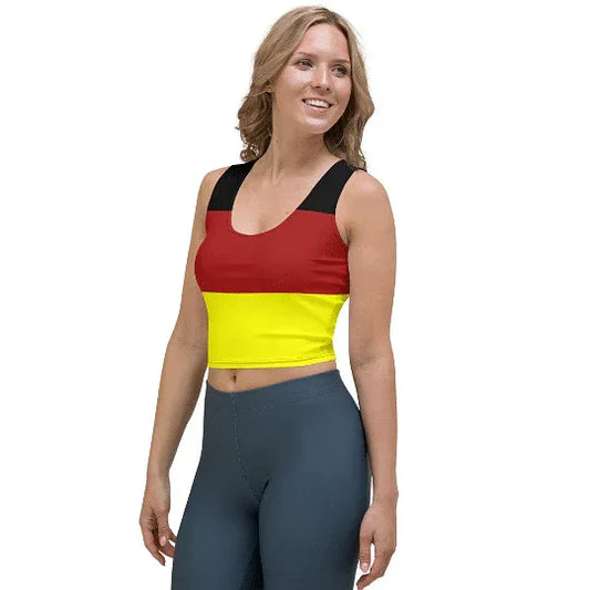 Strech Crop Top With Print Of The German Flag / Striped Crop Top / Made Of Polyester And Spandex