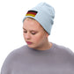 German Beanie / Premium Quality / Embroidered Flag Of Germany / 8 Colors / Recycled Polyester Clothing / light blue