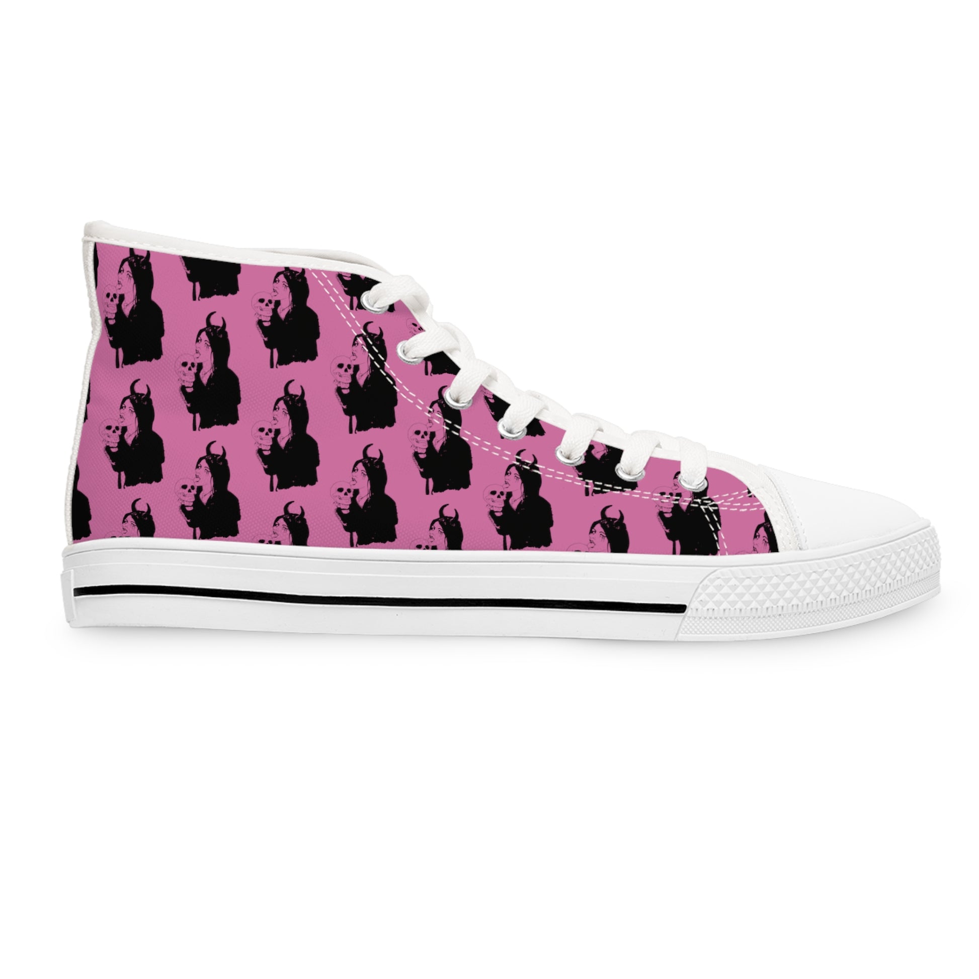 Pastel Goth Sneakers For Women With Skull Licking Gothic Woman Print Right Side