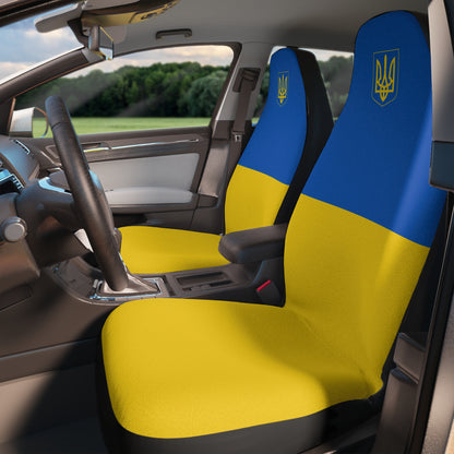 Ukraine Flag Car Seat Covers Universal With Coat Of Arms