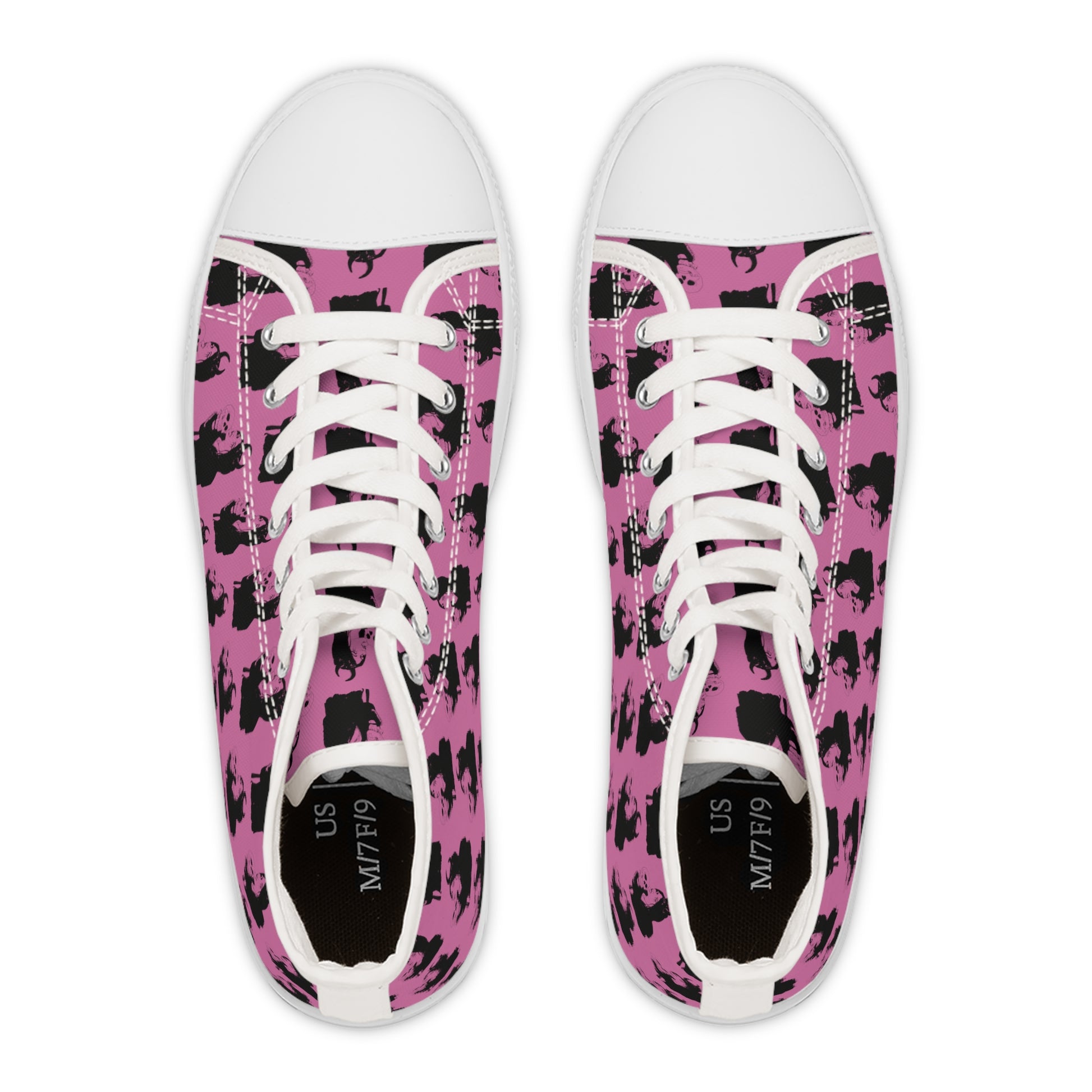 Pink Goth Sneakers For Women With Skull Licking Gothic Woman Print