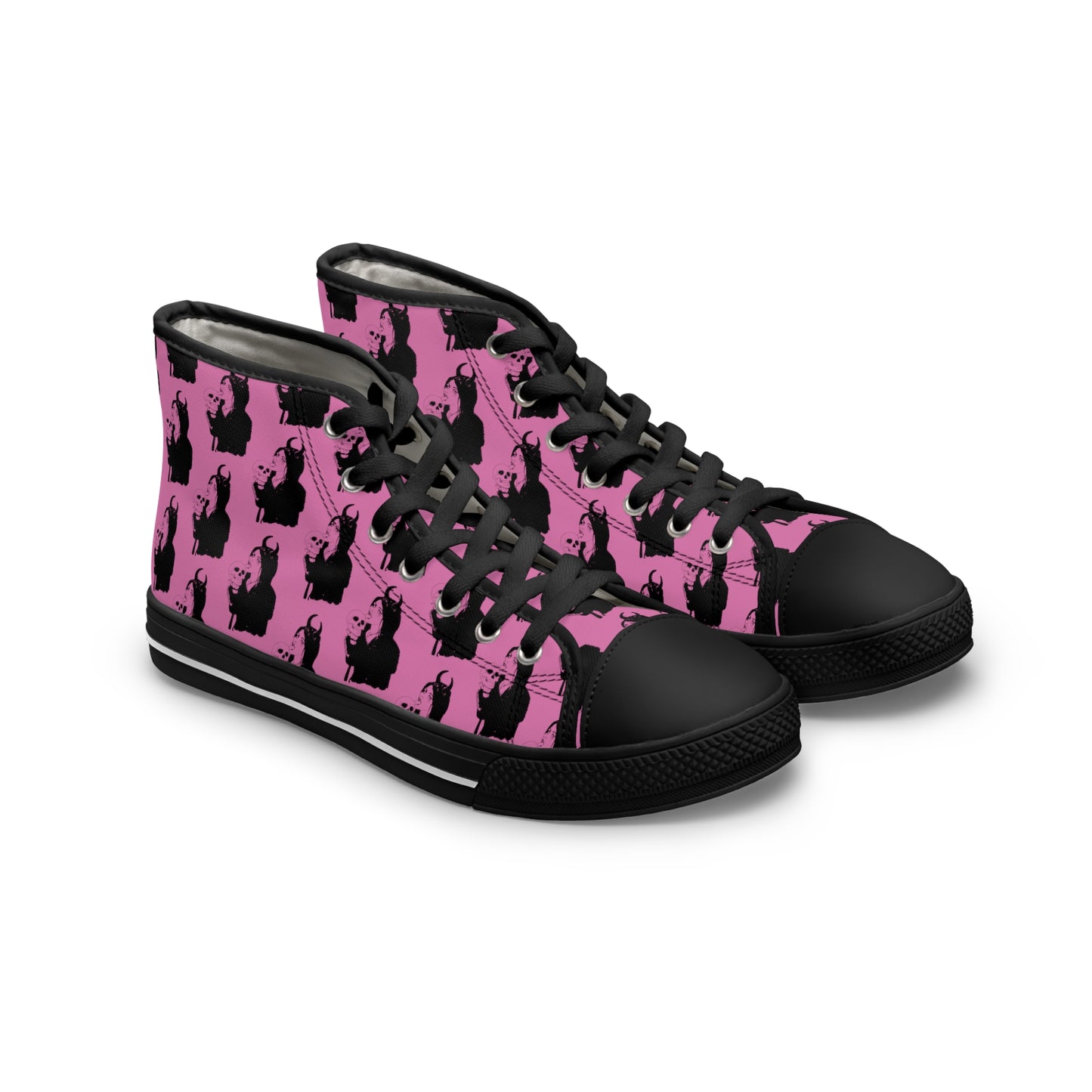 Pastel Goth Sneakers For Women With Skull Licking Gothic Woman Print adn Black Sole