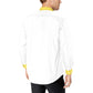 Casual business white shirt with yellow accents