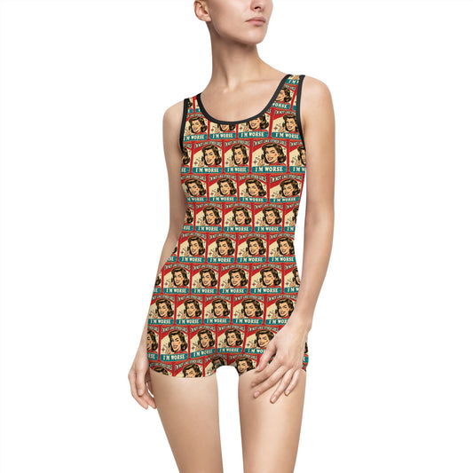 Vintage Style Swimsuit "I'm not like other girls, I'm worse"