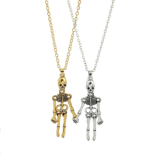2 Skeleton Necklaces / Lover Gift / Punk - Rock - Gothic Style