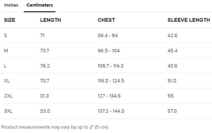 Centimeters Size Guide Vietnam Shirt