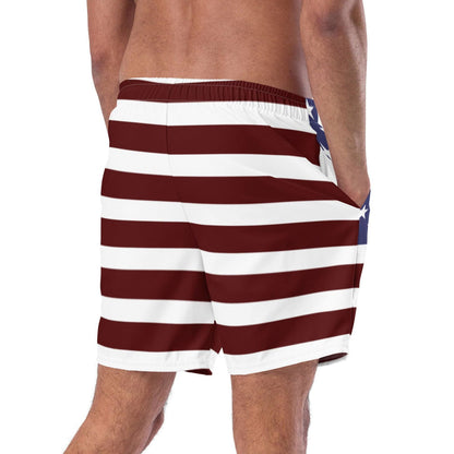 Herren-Badehose mit Amerika-Flagge / schnell trocknender Stoff / verschiedene Taschen / umweltfreundlich