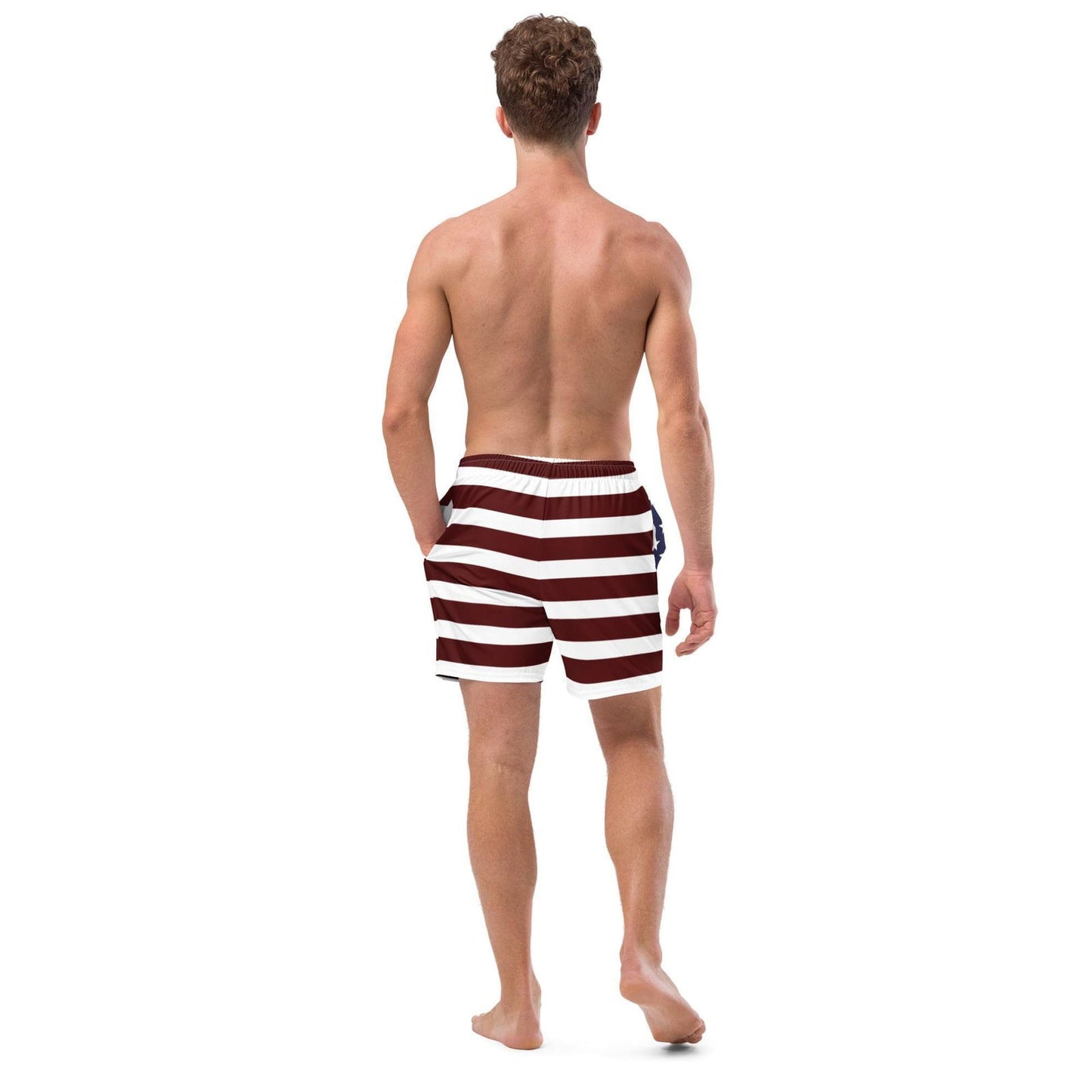 Herren-Badehose mit Amerika-Flagge / schnell trocknender Stoff / verschiedene Taschen / umweltfreundlich