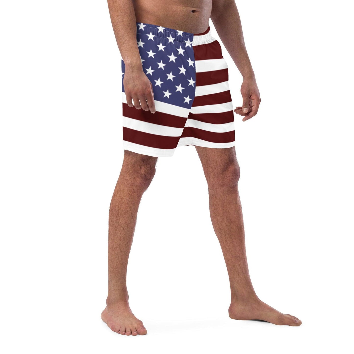 America Flag Mens Swim Trunks / Quick-drying Fabric / Variety Of Pockets / Eco Friendly