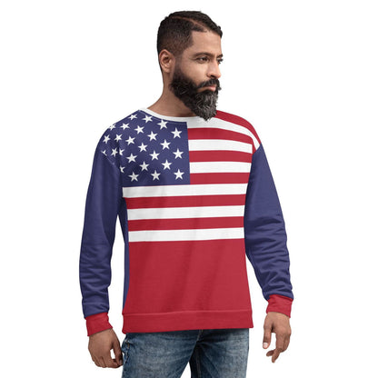 Amerikaans sweatshirt met ronde hals / patriottische trui