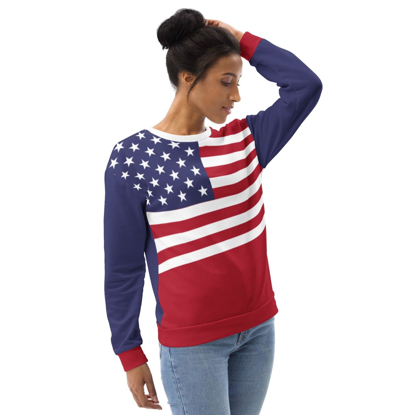 Felpa con bandiera americana girocollo / maglione patriottico