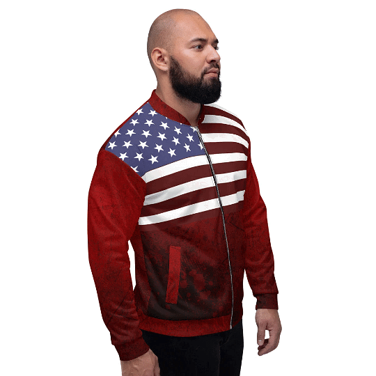 Amerikaanse vlag bomberjack / patriot jas / grunge-stijl