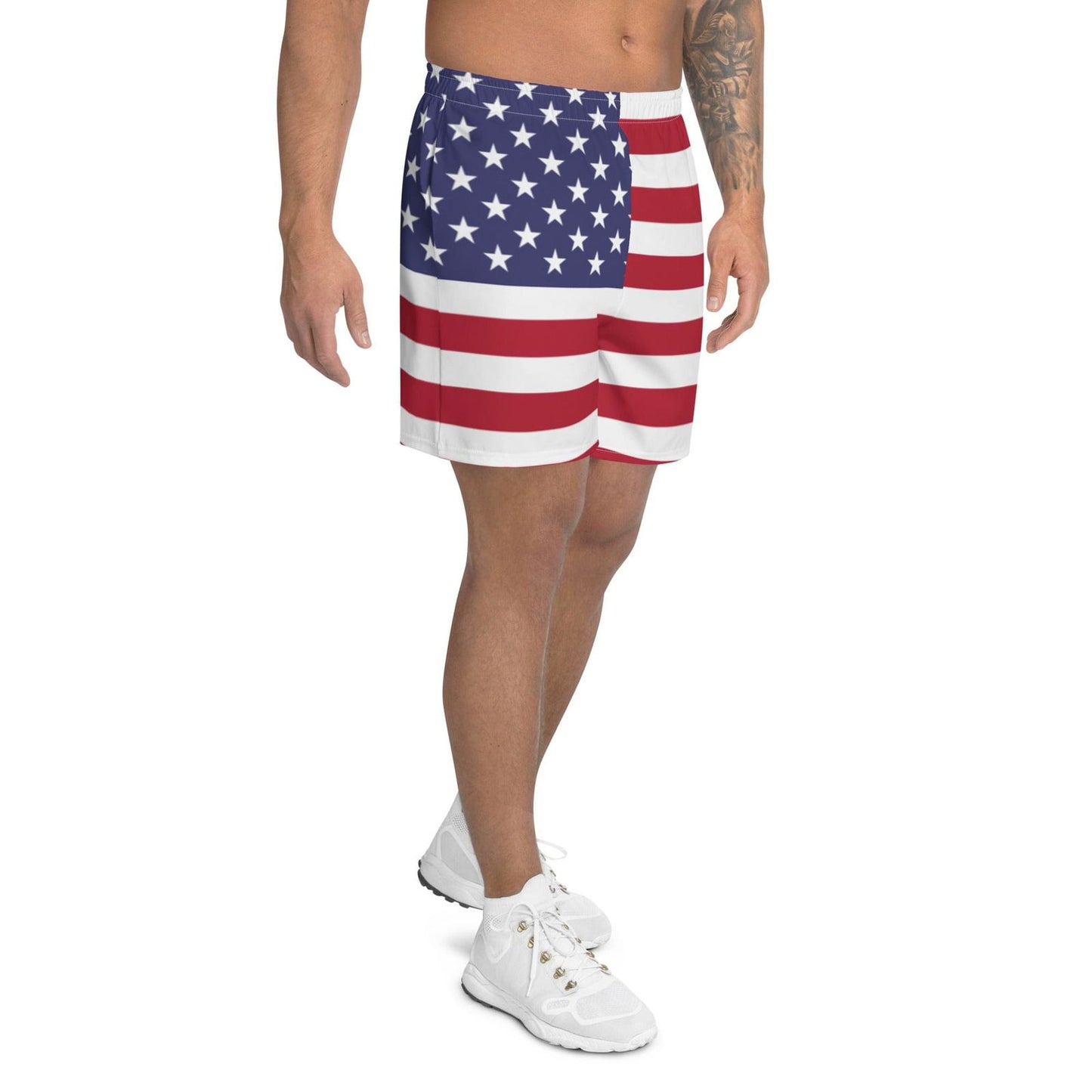 Shorts de football de drapeau américain pour les hommes / impression couleur de drapeau américain / polyester recyclé