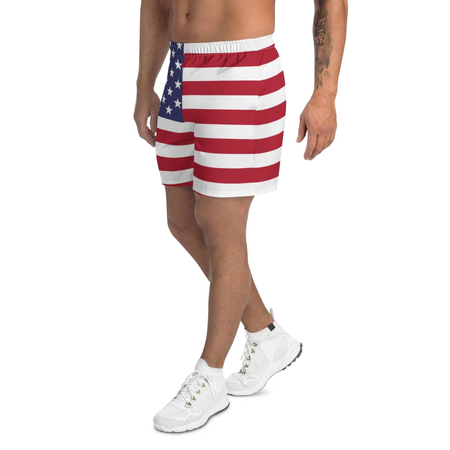 Shorts de football de drapeau américain pour les hommes / impression couleur de drapeau américain / polyester recyclé