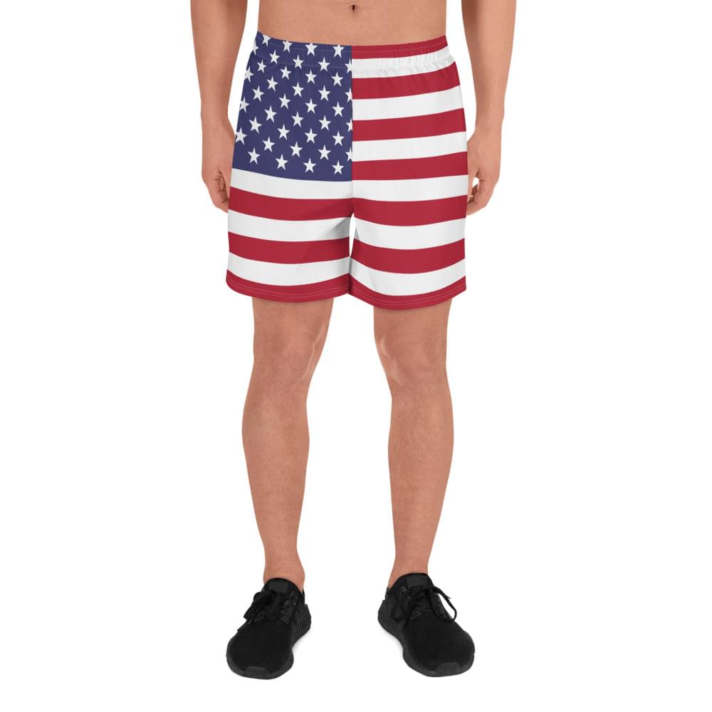 Amerikaanse vlag voetbalshort voor heren / Amerikaanse vlag kleurenprint / gerecycled polyester