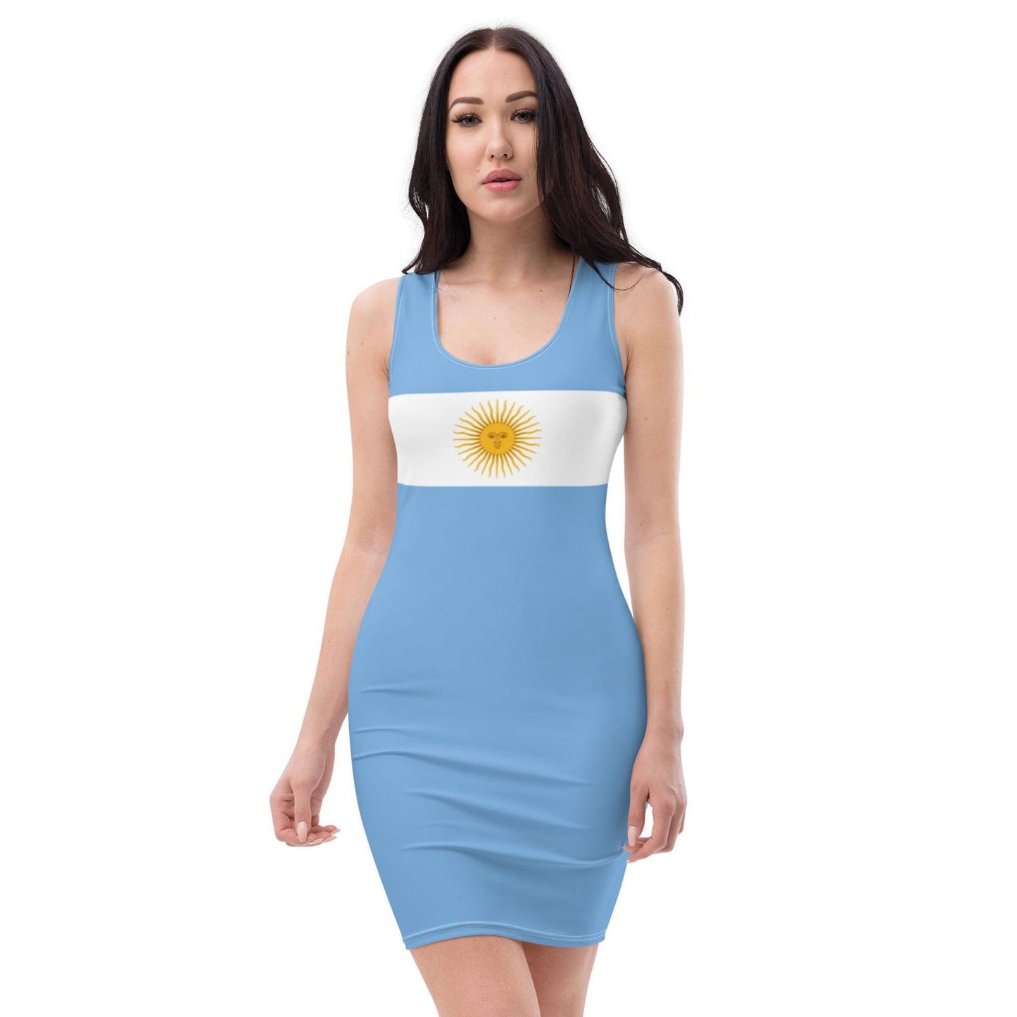 Argentinien-Kleid mit Farben der argentinischen Flagge / hellblaues Kleid