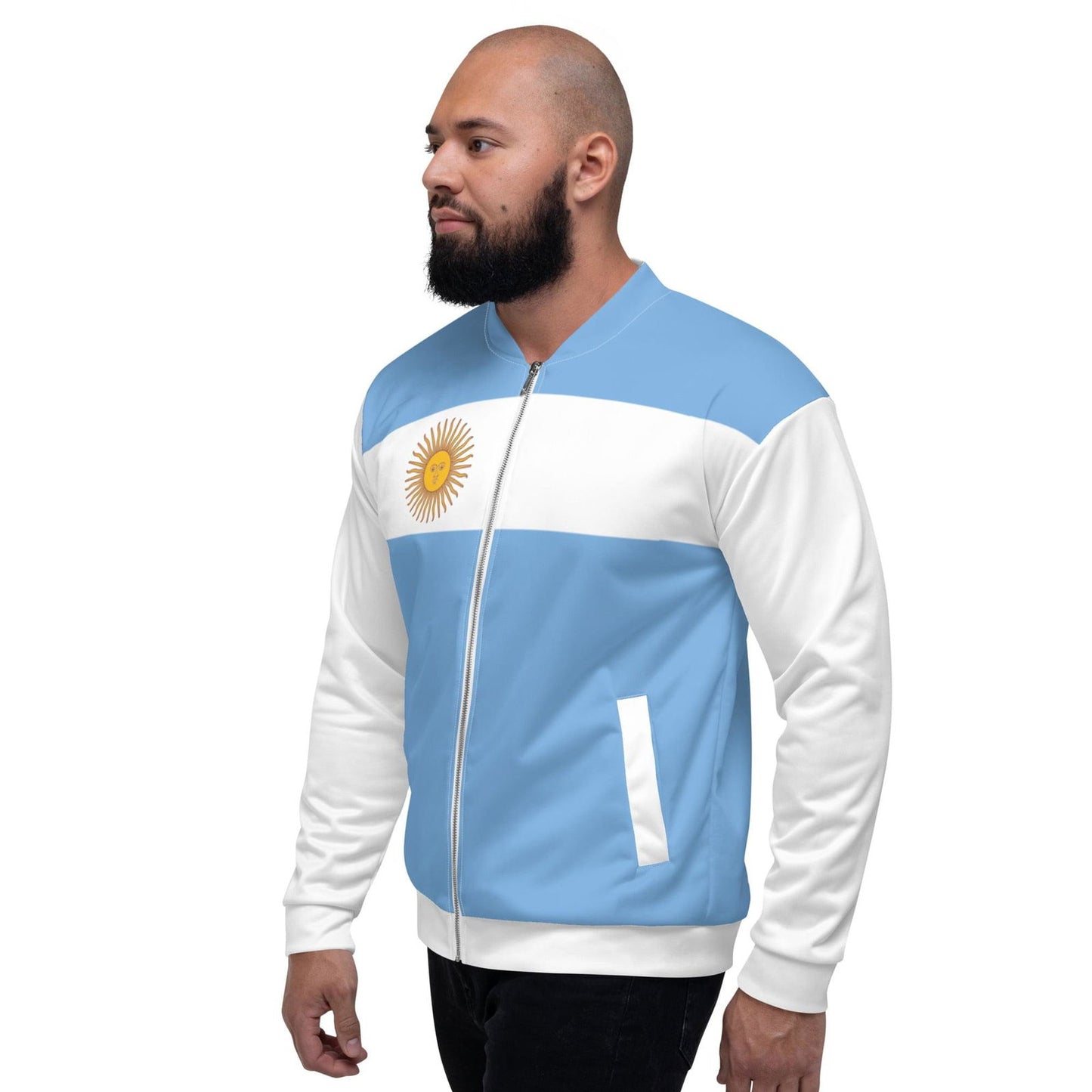 Giacca bomber con bandiera argentina/stile di abbigliamento unisex argentino