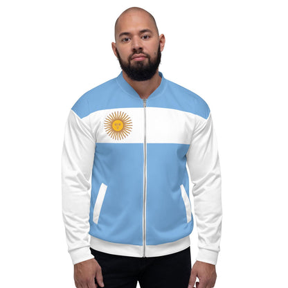 Giacca bomber con bandiera argentina/stile di abbigliamento unisex argentino