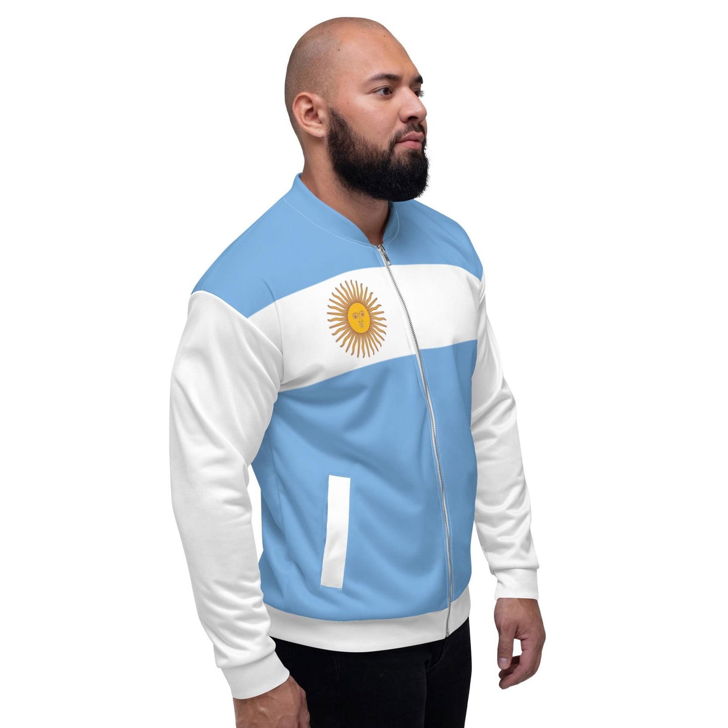 Giacca bomber con bandiera argentina/stile di abbigliamento unisex argentino