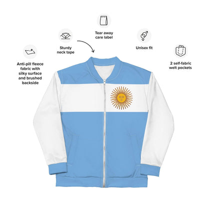 Argentinien-Jacke / Unisex-Argentinien-Kleidungsstil / Farben der Argentinien-Flagge