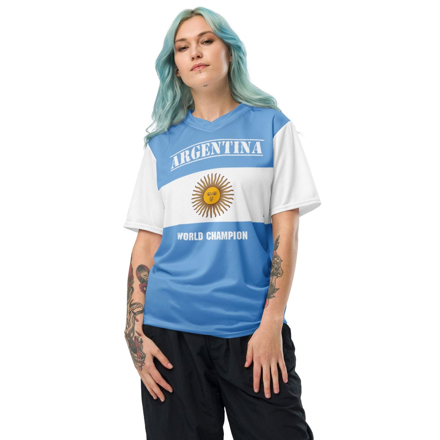 Maillot de sport unisexe en polyester recyclé champion du monde d'Argentine 2022