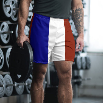 French Flag Shorts For Mens / Patriot Shorts / Soccer Shorts / Recycled Polyester