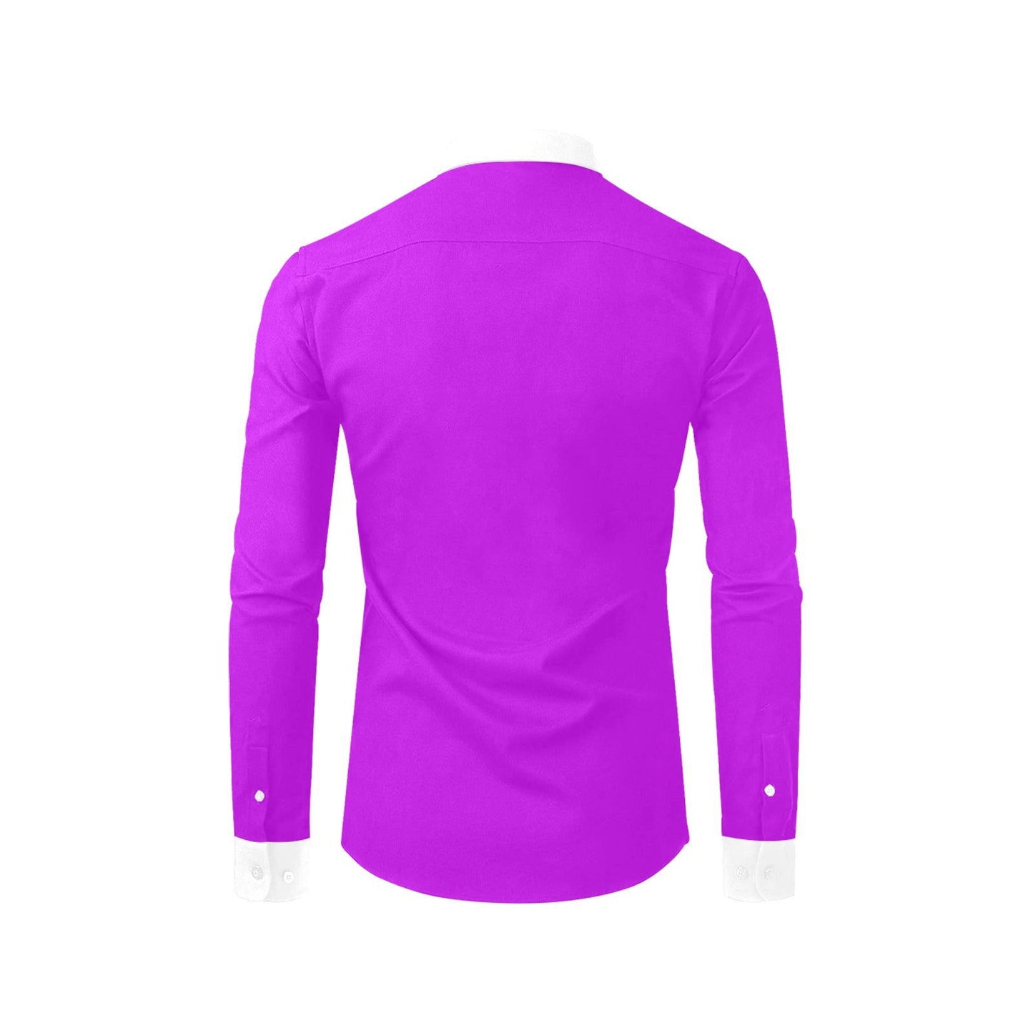 Camisa De Vestir Morada Con Cuello Y Puños Blancos