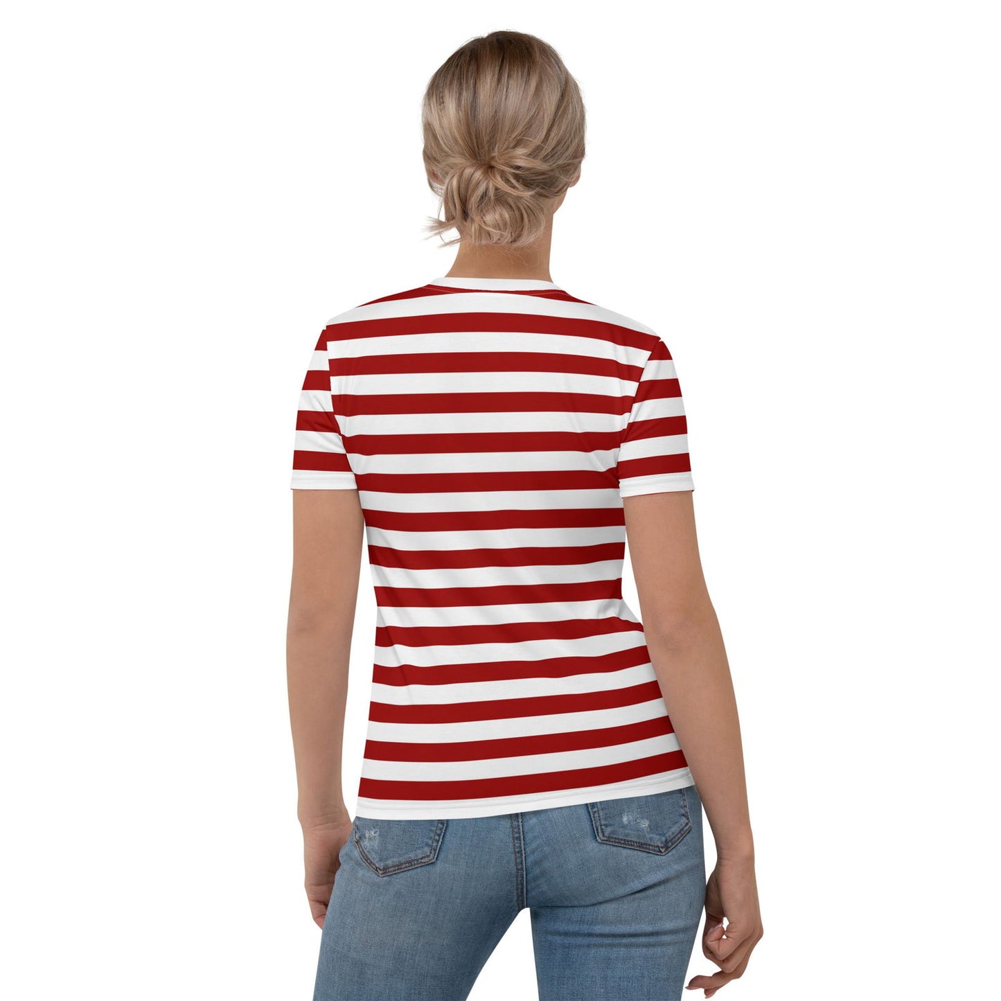 Rot-weiß gestreiftes T-Shirt für Damen