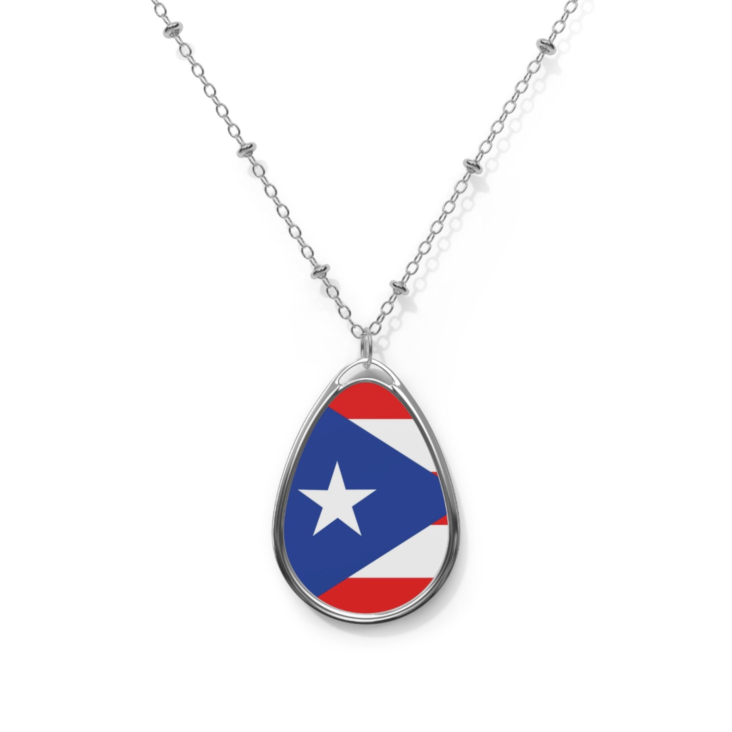 Puerto Rico Flag Necklace / Patriotic Jewelry For Puerto Rico Lovers