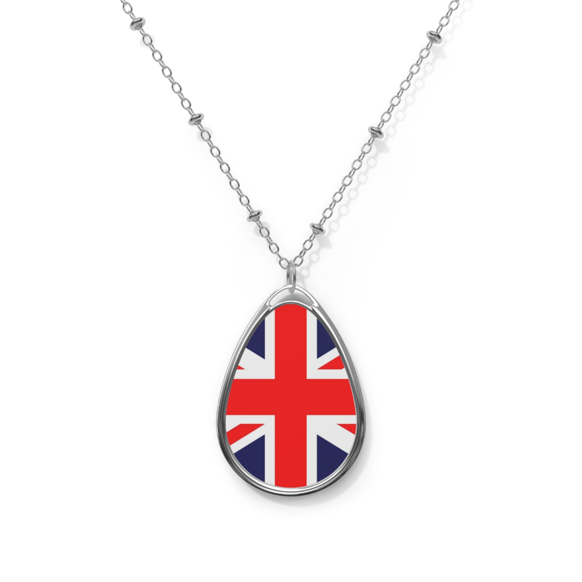 Union Jack Flag Necklace / Patriotic Jewelry For England Lover
