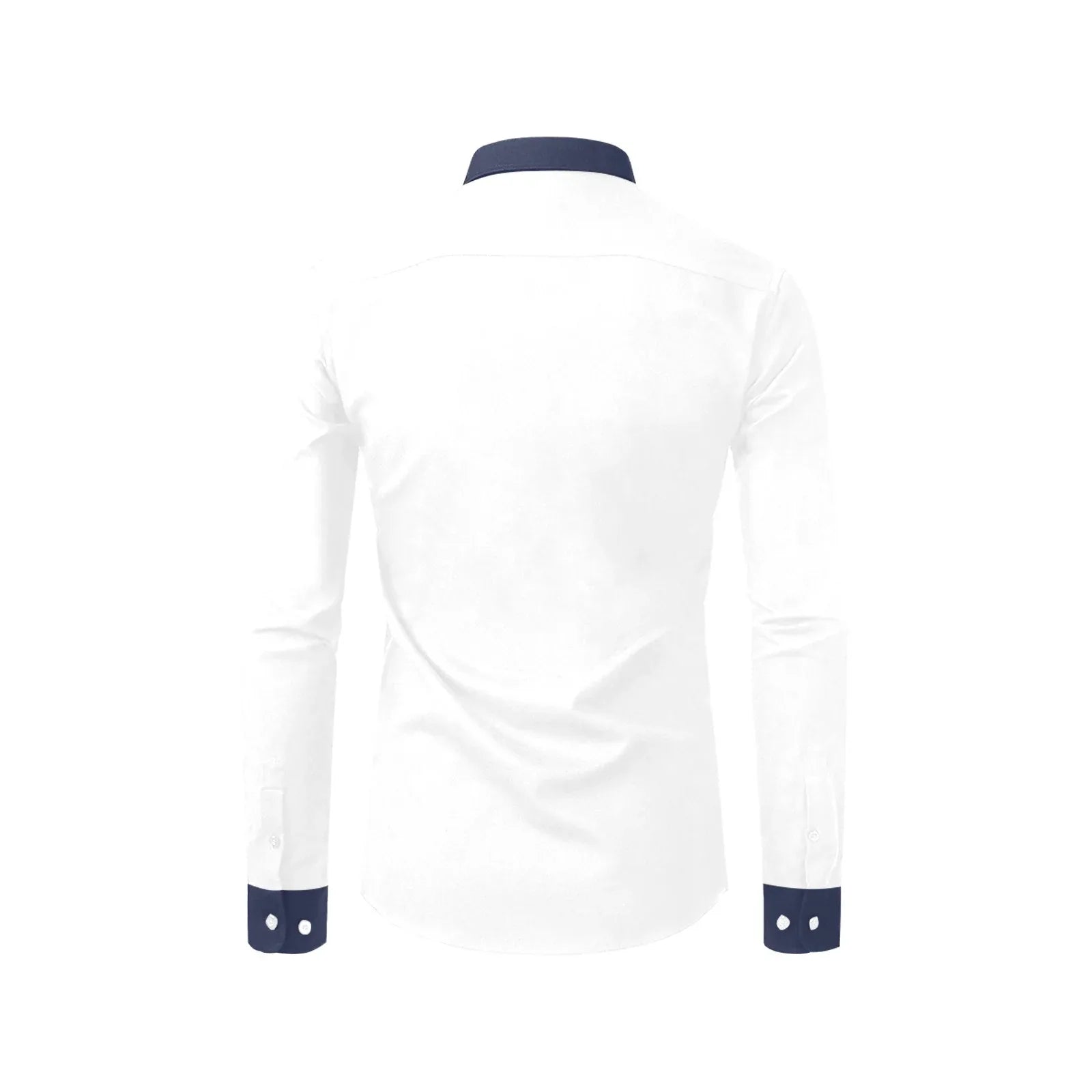 white dress shirt with blue buttons Rainwater's White Dress Shirt with Blue Buttons