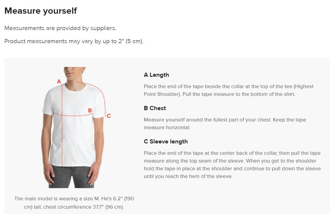 Measure Yourself for  buyng a t-shirt